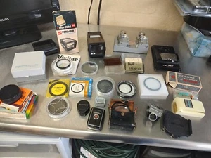 Lot of Camera Filters 35mm viewer film splicers misc. items & camera cases - Picture 1 of 14