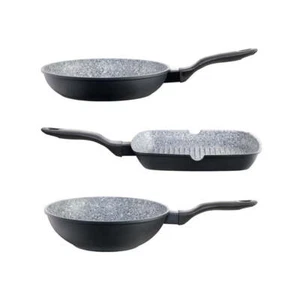 Baccarat STONEX2 Ceramic Non Stick Cast Aluminium Grill, Fry & Wok Tri Pack - Picture 1 of 3