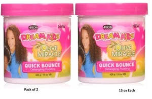 2 X African Pride Dream kids olive miracle quick bounce detangling pudding 15oz - Picture 1 of 3