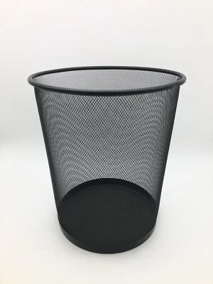 LEVIATAN D.RECT 19L Papierkorb Metall Mesh Schwarz - Büro Mülleimer Rund Robust