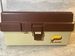 NEW VTG Plano Two Tray Tackle Box 3200 Fishing 18 Compartments USA Maroon Tan - Picture 1 of 7