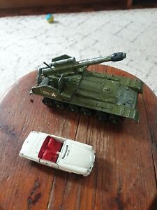 VINTAGE DINKY TOYS - CHEIFTAIN TANK & MGB, MADE IN ENGLAND