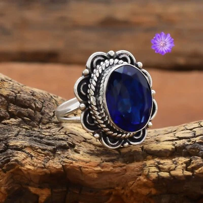 Tanzanite Gemstone 925 Sterling Silver Ring Handmade Jewelry Ring For Gift - Image 1 of 4