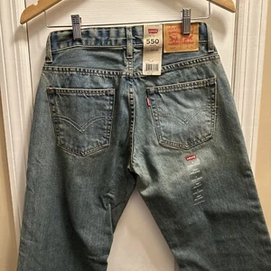 Levis 550 Relaxed Fit Tapered Leg Boys Blue Jeans Size 8 Husky 28x23 - Picture 1 of 7