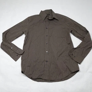 Camisa de vestir Express Design Studio años 80 2 capas de algodón calce moderno a rayas talla M - Imagen 1 de 7