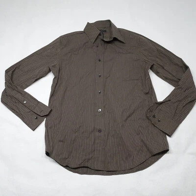 Camisa de vestir Express Design Studio años 80 2 capas de algodón calce moderno a rayas talla M Foto 1 de 4