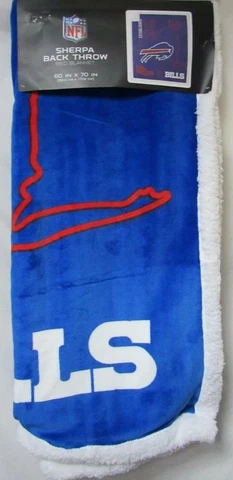 Buffalo Bills 60"x70" Est. 1960 Billieve Sherpa Back Throw Bed Blanket BT 127 Cover