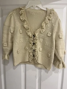 zara women ruffled floral cardigan size S - Picture 1 of 6