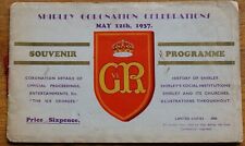 Coronation GVI, 1937, Shirley (B'ham)Coronation Celebrations programme, 16 pages