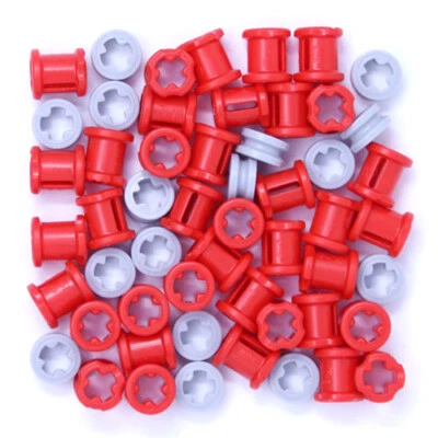 Lego Technic Bricks 50x Bushes for Cross Axles Half Full Grey Red Parts NEW - Image 1 of 4
