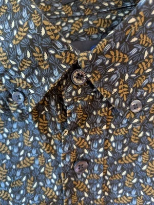 Ben Sherman Мужская рубашка платье Sz M эластичной подходит синий цветочный карьера Workwear - Изображение 1 из 4