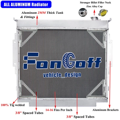 Aluminum Radiator For 1983~1994 1993 Ford F150 F250 F350 F59 Diesel 6.9L 7.3L V8 - Image 1 of 4
