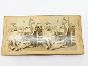 1890 UNDERWOOD STEREOVIEW HAVE PATIENCE DEAR DONT SWEAR COMIC STROHMEYER - Picture 1 of 10