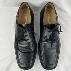 GEOX Men's High Life Full Grain Leather Oxford Dress Shoes Black EUR 39 UK 6 - Picture 1 of 11