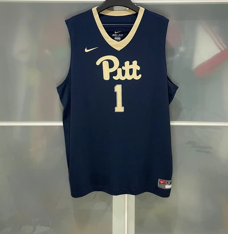NIKE PITTSBURGH PANTHERS #1 NCAA MENS BASKETBALL GAME JERSEY NAVY 2XL NEW Cover