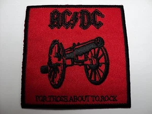AC/DC FOR THOSE ABOUT TO ROCK WOVEN PATCH IRON OR SEW - Picture 1 of 3