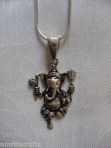 Ganesh Remover of Illusion Silver Pendant India - Picture 1 of 1