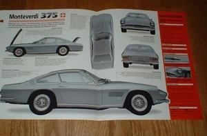 1969 MONTEVERDI 375S SPEC SHEET BROCHURE PHOTO INFO PAMPHLET 67-77 375★★ - Bild 1 von 1