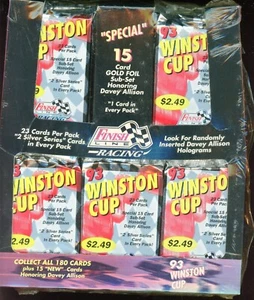 1993 FINISH LINE WINSTON CUP NASCAR JUMBO RACING BOX 23 CARTE PER CONFEZIONE - Foto 1 di 1