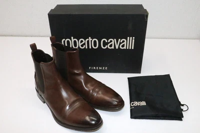 Botas Chelsea de Couro Roberto Cavalli IT 44.5 US 11 - Marrom - Imagem 1 de 4