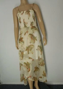 VINCE CAMUTO Dress Small yellow colorful print Hi Low hem shirred bodice NWT - Picture 1 of 6