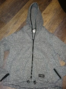VS Victoria's secret PINK ~ hooded sweatshirt full zip hoodie ~ medium - Picture 1 of 6
