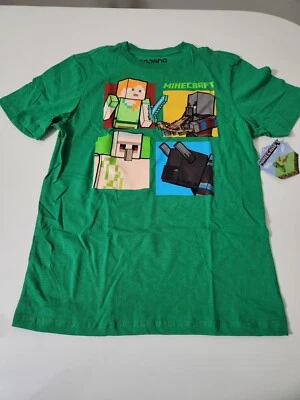 Camiseta Minecraft Niños Gamer Manga Corta Verde Talla XL Nueva con Etiquetas  Foto 1 de 4