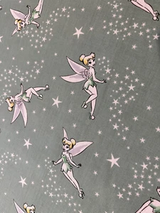 Disney Tinkerbell Sage Green Yellow Hair Camelot Fabrics COTTON FABRIC - Picture 1 of 7