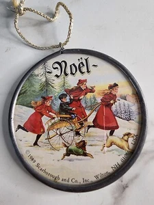 Vintage Scarborough & Co Zinn rund viktorianisches Ornament Weihnachten 1989 - Bild 1 von 5