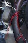 Produktbild - Für Mercedes CLK Klasse 03-09 Echt Leder Lenkrad Abdeckung Rot Doppel Naht