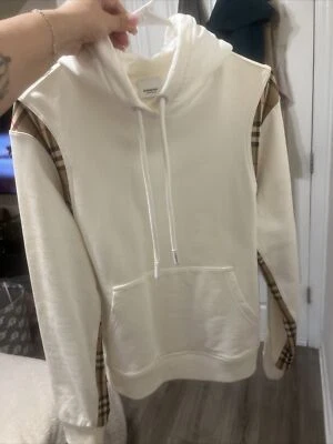 Sudadera con capucha de gran tamaño con panel a cuadros vintage de Burberry Foto 1 de 4