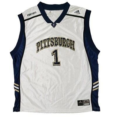 Vintage Pittsburgh Jersey Mens XL Pitt Panthers #1 White Basketball NCAA Adidas - Image 1 of 4