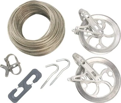 Clothesline Kit Clothes Line For Laundry Outdoor Drying With Pulley - Image 1 of 2