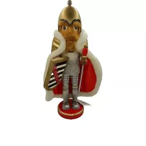 Vintage 14” Wooden Christmas Nutcracker Knight Guard Soldier W/Sword & Shield - Picture 1 of 19