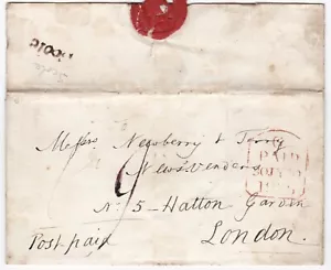 1836? SELTENE SCHOLE NORFOLK POSTMARKENVERPACKUNG NACH LONDON NEWSVERKÄUFER NEWBERRY FROTTEE - Bild 1 von 1