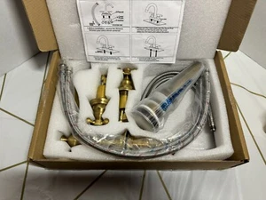 GGStudy 8 inch 2 Handles 3 Holes Widespread Bathroom Sink Faucet Antique Brass - Picture 1 of 3