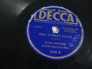 OLLIE SHEPARD & KENTUCKY BOYS- DECCA 78 RPM 7435- ONE WOMAN BLUES-LONNIE JOHNSON - Picture 1 of 6