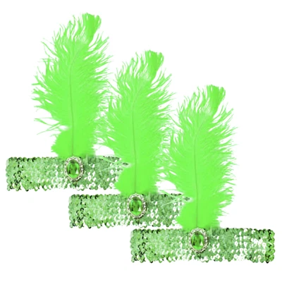 3 x 1920-х FLAPPER обруч для волос головной убор перо блестки Чарльстон костюм Гэтсби - G - Изображение 1 из 4