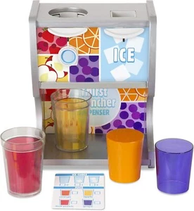 Thirst Quencher Wooden Drink Dispenser Pretend Play Set With Cups, Juice Inserts - Picture 1 of 8