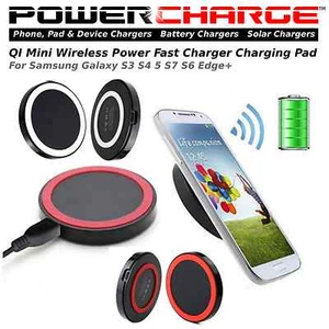PowerCHARGE- Qi Wireless Charger Mini Charge Pad- Samsung Galaxy S3-8 Edge+ - Picture 1 of 4