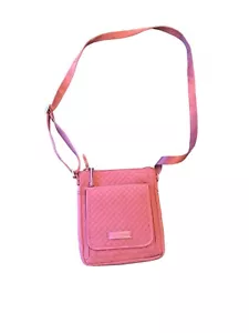 Vera Bradley Quilted Crossbody Bag In Raspberry Pink With Floral Lining Adjustab - Picture 1 of 6