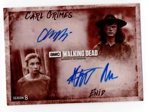 Chandler Riggs & Katelyn Nacon Walking Dead Season 8 Dual Autograph Card /10 - Picture 1 of 2