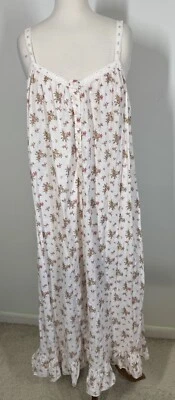 Camisón de Colección Victorias Secret Algodón Pradera Cottagecore Henley Romántico Mediano Foto 1 de 4