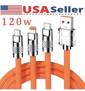 3 in 1 Fast Charging Cable Cell Phone Charger Cord For iPhone Type C Micro USB - Picture 1 of 5