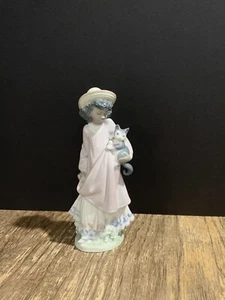 LLADRO “MY NEW PET” GIRL WITH CAT FIGURINE - Black Legacy Collection #5549 Kitty - Picture 1 of 9