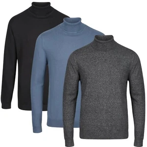 Roll Polo Neck Top New Famous Brand Mens Long Sleeve Cotton Knit Jumper Sweater - Picture 1 of 11