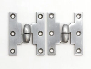 Paar Vintage Türscharniere 3 x 2,5 Corbin links Messing vernickelt oliv - Bild 1 von 5