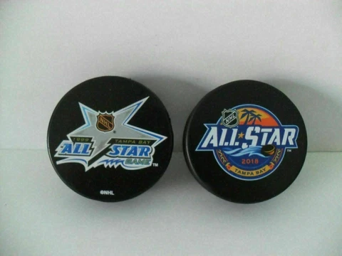 1999 & 2018 Tampa Bay Lightning All Star Game Puck Official NHL Pucks Brand NEW! Cover