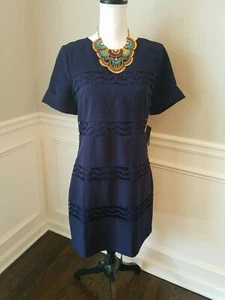 Jessica Simpson Woman's Navy A-Line Career Formal Cocktail Evening Dress  8 NWT - Picture 1 of 12