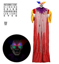 Deko Figur Lebensgroß Clown 232 cm pulsierend blinkende LED Augen Halloween